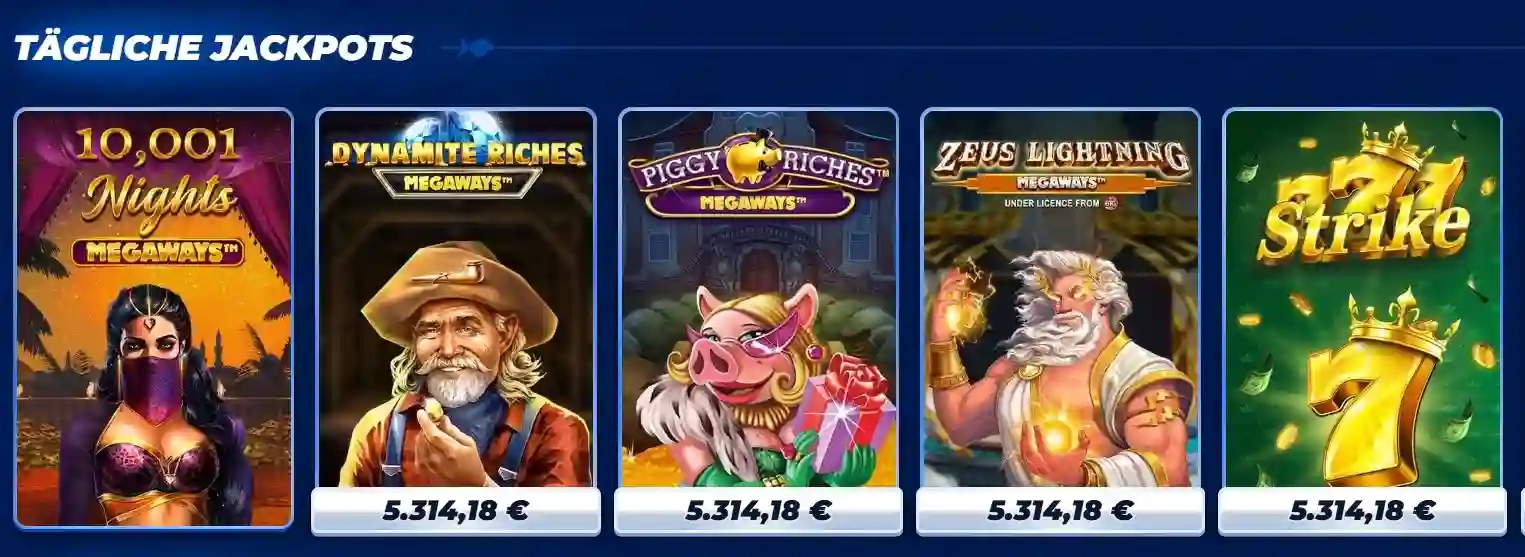 BassBet Tägliche Jackpots mit Megaways Slots und progressiven Gewinnen