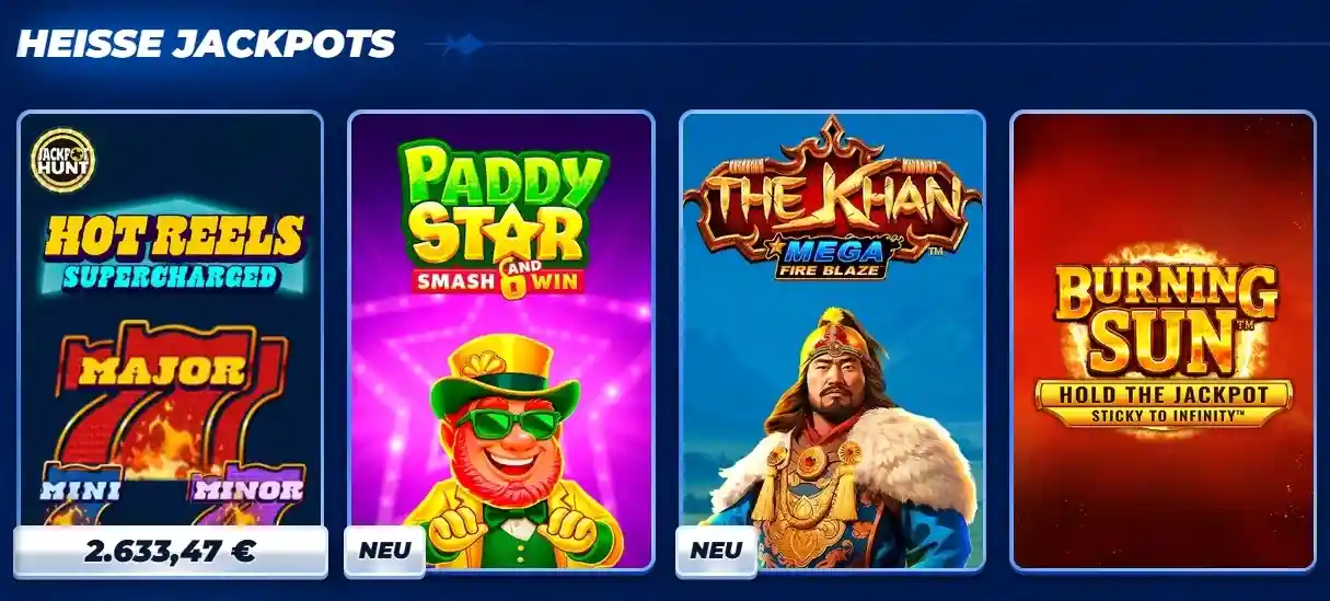 BassBet heiße Jackpot Slots Hot Reels Paddy Star Burning Sun